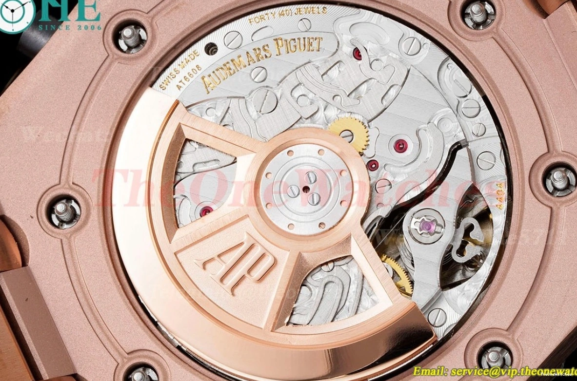 Gold 42mm Blue Oak Royal Offshore APF A7750 RG RG 0303